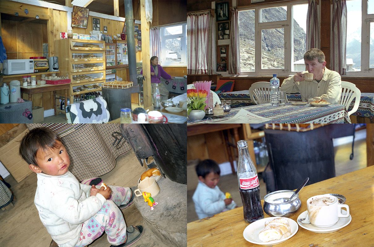 Khumjung 08 Jerome Ryan Enjoying A Cafe Latte And Fresh Danish At Mount Everest Bakery In Khumjung